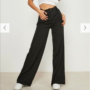 Boohoo Tailored Wide Leg Pants - Black